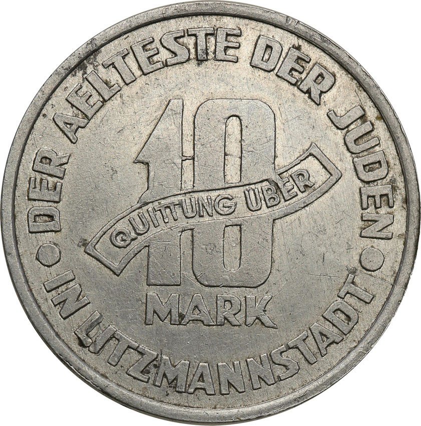 Getto Łódź. 10 Marek 1943 aluminium - odmiana 2/1